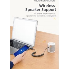 Busstier Aux Bluetooth 5.0 Alıcı Adaptör Mikrofonlu USB Beslemeli Araç ve Ev Tipi Ses Sistemlerine Uyumlu Spiral Kablo Aux To Bluetooth Çevirici