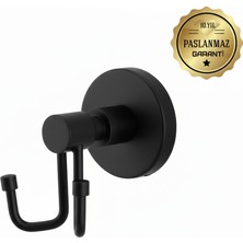 Premium Pirinç Lotus Çiftli Askılık,bornozluk Mat Siyah