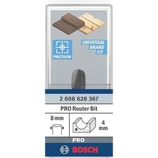 2 608 628 Aksesuarı 367 Oyuklu Freze Ç 8 Mm, R1 4 Mm, Ç 8 Mm, U 9,5 Mm, G 40 mm