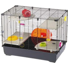 Ferplast Hamster Kafesi Village 80, 5 Katlı Küçük Hayvan Kafesi, Hamster Çarkı, Şişe ve Ev, Hamster Oyuncağı, Tünel ve Aksesuar, 82 x 51 x Y 62 Cm, Boyalı Metal ve Plastik
