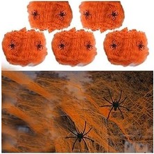 Beysüs Halloween Cadılar Bayramı Turuncu Renk Örümcek Ağı Seti