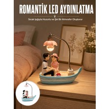 Epilons Romantik Sandal Üzerinde Çift Figürü LED Gece Lambası Masa Dekoru Yeni Nesil