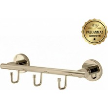 Premium Pirinç Lotus 3lü Askılık Gold