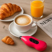 Pilli Kahve Köpürtücü – Mini Süt Köpük Yapıcı El Mikseri, Sessiz Çalışan, Taşınabilir Karıştırıcı, Latte, Cappuccino ve Sıcak Içecekler Için (Renk Stok Durumuna Göre Gönderilir)