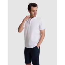Cacharel Erkek Beyaz Slim Fit Pamuk Karışımlı Polo Yaka T-Shirt 50328350-VR013
