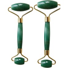 My Best Store Jade Roller Yüz Masaj Aleti Çift Taraflı Yeşim Taşı Yeşil 2 Adet - Hayır Yaşlanma Karşıt�