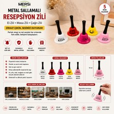 Mersi Shop Metal Sallamalı Resepsiyon Zili El Zili Masa Zili Çağrı Zili Dekoratif Hediye 12 x 6.5 cm