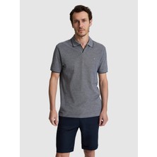 Cacharel Erkek Lacivert Slim Fit %100 Pamuk Jakarlı Apaş Yaka T-Shirt 50320577-VR033