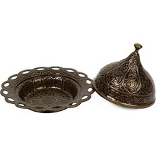 Kubbeli Osmanlı Tasarımlı Şekerlik – Kapaklı Metal Şeker, Çikolata ve Lokum Kabı – Kahve Sunumları Için Dekoratif Şekerlik (Antik Yeşil)