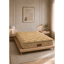 Yatakcım Aura Comfort Ultra Full Ortopedik Pedli Tavşan Tüyü Torba Yaylı Yatak (Kahve) 90X190