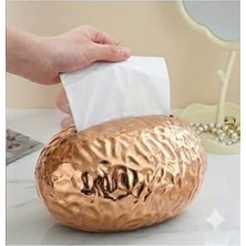 Dekoratif Gold Peçetelik Şık Tasarımlı Dekoratif Gold Hazneli Peçetelik, Masaüstü ve Ofis Peçeteliği