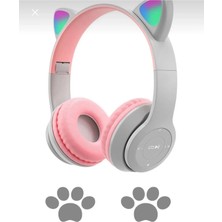 My Best Store Kulak Üstü Bluetooth 5.0 Yeşil Kedi Kulağı Detaylı Çocuk Kulaklık 1 Yıl Garantili