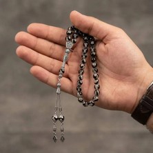 K&a Luxury Orijinal Süleymani Akik Doğal Taş Tespih Gümüş Püsküllü Erkek Tesbih