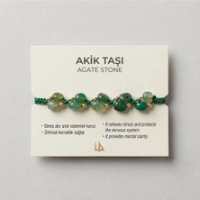 K&a Luxury Ayarlanabilir Yeşil Akik Taşı Makrome Bileklik El Örgüsü Takı