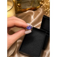 K&a Luxury Mor Ametist Taşlı Kadın Yüzük Otantik Vintage Tasarım Yüzük