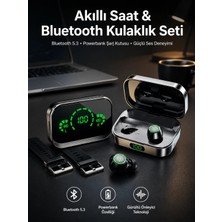 Elektronikçim Tws Bluetooth Kulaklık ve Akıllı Saat Uyku Takibi Nabız Ölçer Uzun Pil Ömrü