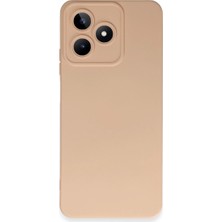Drop Tedarik Realme C53 Kılıf Nano Içi Kadife Silikon - Pudra