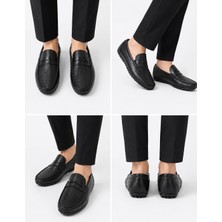Frank Valentia FV115 Hakiki Deri Erkek Loafer Ayakkabı Siyah