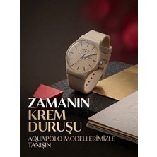 PasajGo Aqua Di Polo 1987 Unisex Krem Kadranlı Minimal Silikon Kol Saati