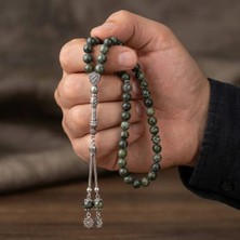 K&a Luxury Orijinal Yeşim Taşı Doğal Taş Tespih Gümüş Püsküllü Erkek Tesbih
