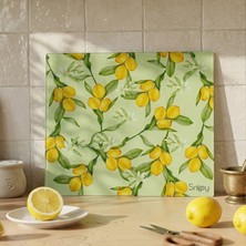 Snippy Lemon - Cam Kesme Tahtası Büyük Boy Temperli Cam Kesim Panosu Dekoratif Cam Kesim Tablası 29 x 34 cm