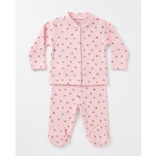 Gg Glow Kubbe Yenidoğan Unisex Bebek Patikli 2'li Alt Üst Takım – Çıtçıtlı Raporlu Pamuklu