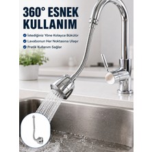 Marsilyan Krom Musluk Uzatma Aparatı  360° Dönebilen Su Tasarruflu Lavabo Fıskiyesi