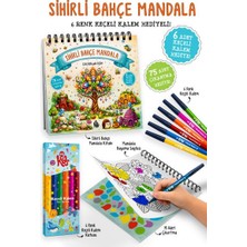Bigkids Yayınları Sihirli Bahçe Mandala - 6 Renk Keçeli Kalem ve 75 Adet Çıkartma Hediyeli 3+