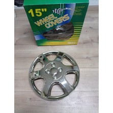 Monanora 13-14-15 Inç Krom Jant Kapağı Takımı 4’lü Set Universal Parlak Abs Oto Jant Kapağı (Ölçü Seçenekli)