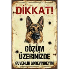 Arıkoğlu Reklam Ve Yapı Dikkat Köpek Var - Alman Kurdu (K9) Uyarı Levhası - Dekota Üzeri Folyo Baskı Dekoratif Duvar Süsü