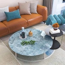 Eco Lounge Mermer Desenli Masa Tezgah Mutfak Su Geçirmez Yapışkanlı Folyo Sticker Mavi 5x0,6m