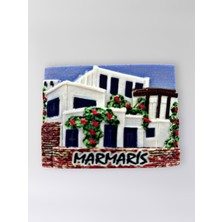Mundy Marmaris Polyester Kabartmalı Magnet 7,5 x 5,5 cm Dekoratif Hediyelik Buzdolabı Süsü (KOD:1584)