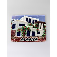 Mundy Alanya Polyester Kabartmalı Magnet 7,5 x 5,5 cm Dekoratif Hediyelik Buzdolabı Süsü (KOD:1586)