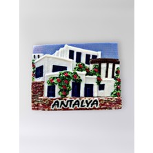 Mundy Antalya Polyester Kabartmalı Magnet 7,5 x 5,5 cm Dekoratif Hediyelik Buzdolabı Süsü (KOD:1583)