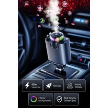 L'edoren C7 5in1 45W Hızlı Şarj Cihazı Oto Parfüm Difüzör Makaralı Kablo Type-C Lightning Rgb Yıldız Çakmaklık