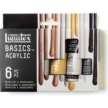 Liquitex : Basics : Akrilik Boya Seti : 6 Renk x 22 ml (Metalik & Sedef)