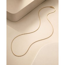Sarezza Gold 14 Ayar Altın Italyan Yuvarlak Örgü Zincir Kolye 50 cm