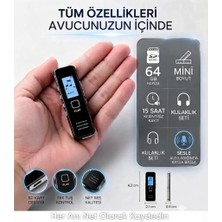 Invicta 64GB LED Ekranlı Mini Ses Kayıt Cihazı Tek Tuş Kayıt Net ve Temiz Kayıt Dinleme
