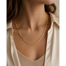 Sarezza Gold 14 Ayar Altın  Pullu Zincir Kolye 3 mm