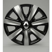 Luvak Renault Clio Uyumlu Jantkapağı - 15 Inç - 1 Takım (4 Adet) - Çelik Görünümlü 1010R15