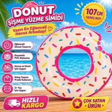 Poyraz Ticaret Intex 56265 Donut Desenli Şişme Havuz ve Deniz Yüzme Simidi 107 cm Pvc Malzeme 7 Yaş ve Üzeri Için Uygundur