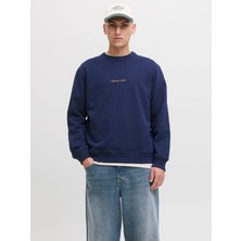 Jack Jones Norrebro Relax Fit Bisiklet Yaka Erkek Sweat 12282893