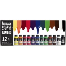 Liquitex : Basics : Fluid Akrilik Boya Seti : 12 Renk x 118 ml