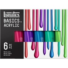 Liquitex : Basics : Akrilik Boya Seti : 6 Renk x 118 ml (Metalik Renkler)
