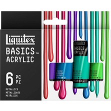 Liquitex : Basics : Akrilik Boya Seti : 6 Renk x 22 ml (Metalik Renkler)