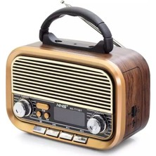 Nns NS7773BT Bluetooth Nostaljik Fm/tws/usb/tf Taşınabilir Hoparlör Kahverengi