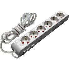 Ri-Tech 001 175 610002 05 00 5 mt Beyaz 6'lı Top.lı Çocuk Korumalı Grup Priz