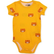 TeknoKapsül Ebebek Hello Baby Hellobaby Erkek Bebek Body Hayvan Baskılı Çıtçıtlı Çıtçıtlı Yaka Kısa Kol