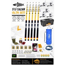 Fishack Full Set Profesyonel 5'li Sazan Olta Seti - L - Kırılmaz Kamış - 3.30M/50-GR