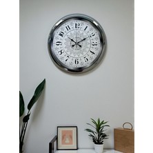 Nikaa Shop Asil Motif Krom 40 cm Metal Duvar Saati